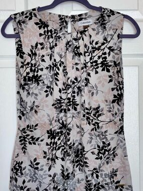 Calvin Klein Floral Sleeveless Blouse Size S